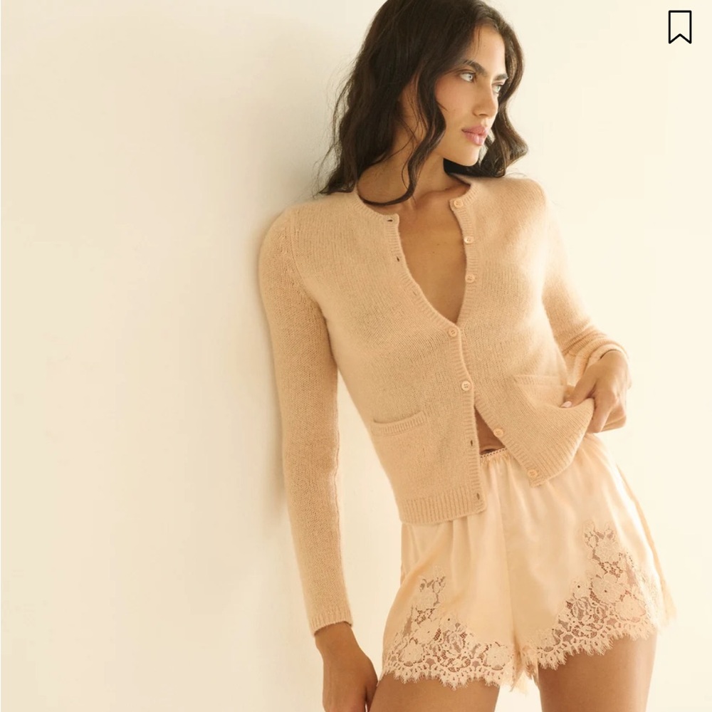 Doen Light Peach Thea Cashmere Cardigan